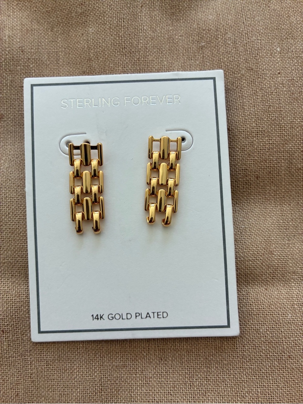 Forever Collectibles Gold Chain-Link Drop Earrings